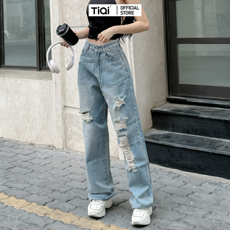 Quần jean ống suông rách TiQi Jeans B2-258