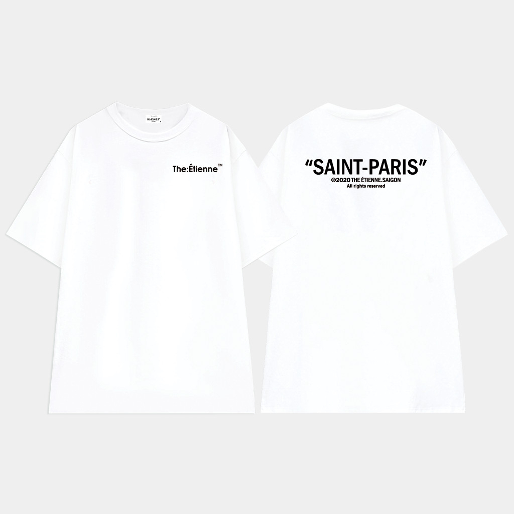 Áo Thun Nam Nữ Tay Lỡ Form Rộng SAINT PARIS Cotton 100% 4 Chiều Cao Cấp ATT03