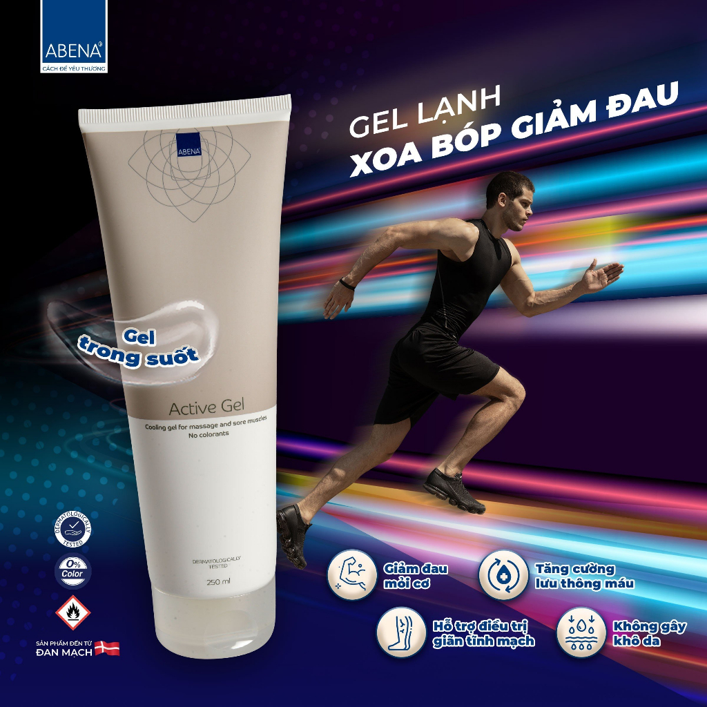 Gel xoa bóp lạnh giảm đau cơ Abena ActivGel Nhập Khẩu Đan Mạch 250ml