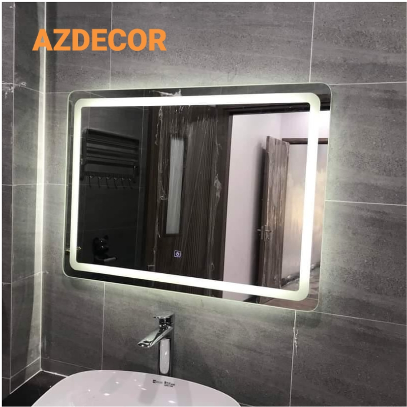 Gương nhà tắm, gương soi led phun cát mặt KT50x70cm