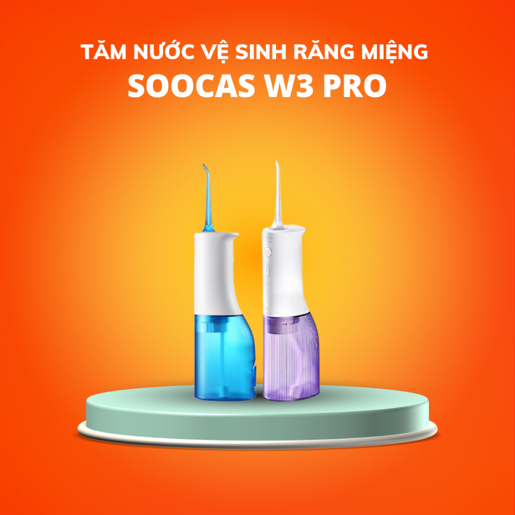 [Sẵn 2 màu xanh và tím] Máy tăm nước vệ sinh răng miệng xiaomi soocas W3 PRO