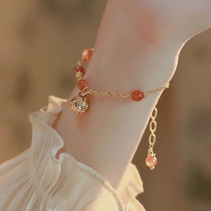 🍒🍒CHERRYKOKO Vòng Tay Chuông Đá Ngọc Bích Nhân Tạo Hetian Làm Quà Tặng Cho Bạn Gái