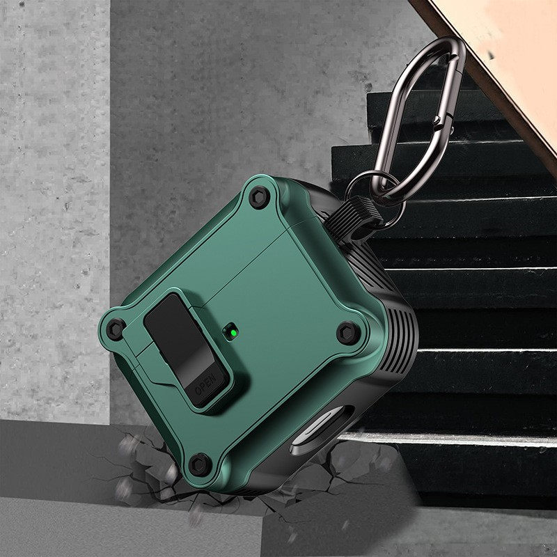 Bao Case Ốp Square Armor Có Khóa Chống Thất Lạc Rơi Tai Nghe cho Airpods Pro / Airpods 3 / Airpods Pro 2