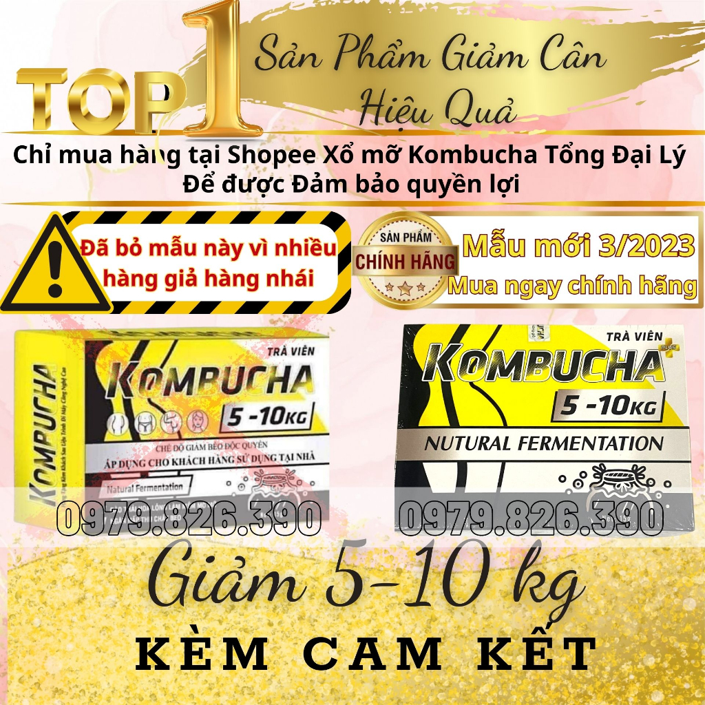 Xổ mỡ kombucha Giảm cân 5-15kg kèm phiếu bảo hành