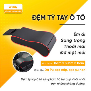 Đệm Tỳ Tay Cao Su Non Dùng Cho Các Dòng Xe Ô Tô - Gối Đệm Da PU Cao Cấp Kê Tay Trên Ô Tô