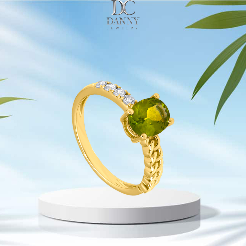 Nhẫn Nữ Danny Jewelry Bạc 925 Xi Vàng 18K Đính Đá Peridot N0101