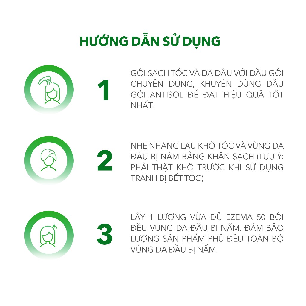 Combo Sản Phẩm Ezema 50 & Dầu Gội Sạch Gàu Antisol | Thương Hiệu iCare Pharma | Hỗ Trợ Trị Gàu Ngứa, Nấm Da Đầu Lâu Năm