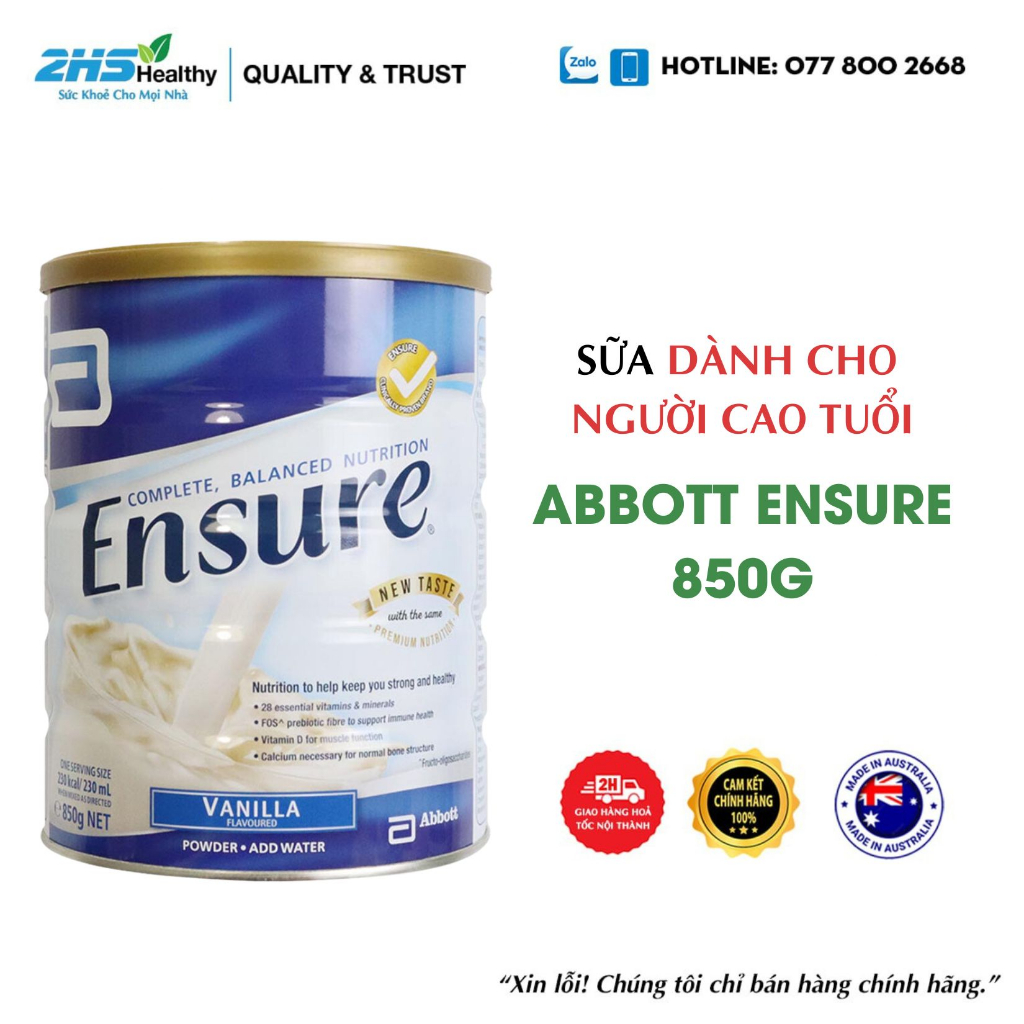 Sữa Abbott Ensure 850g Dành Cho Người Cao Tuổi Của Úc