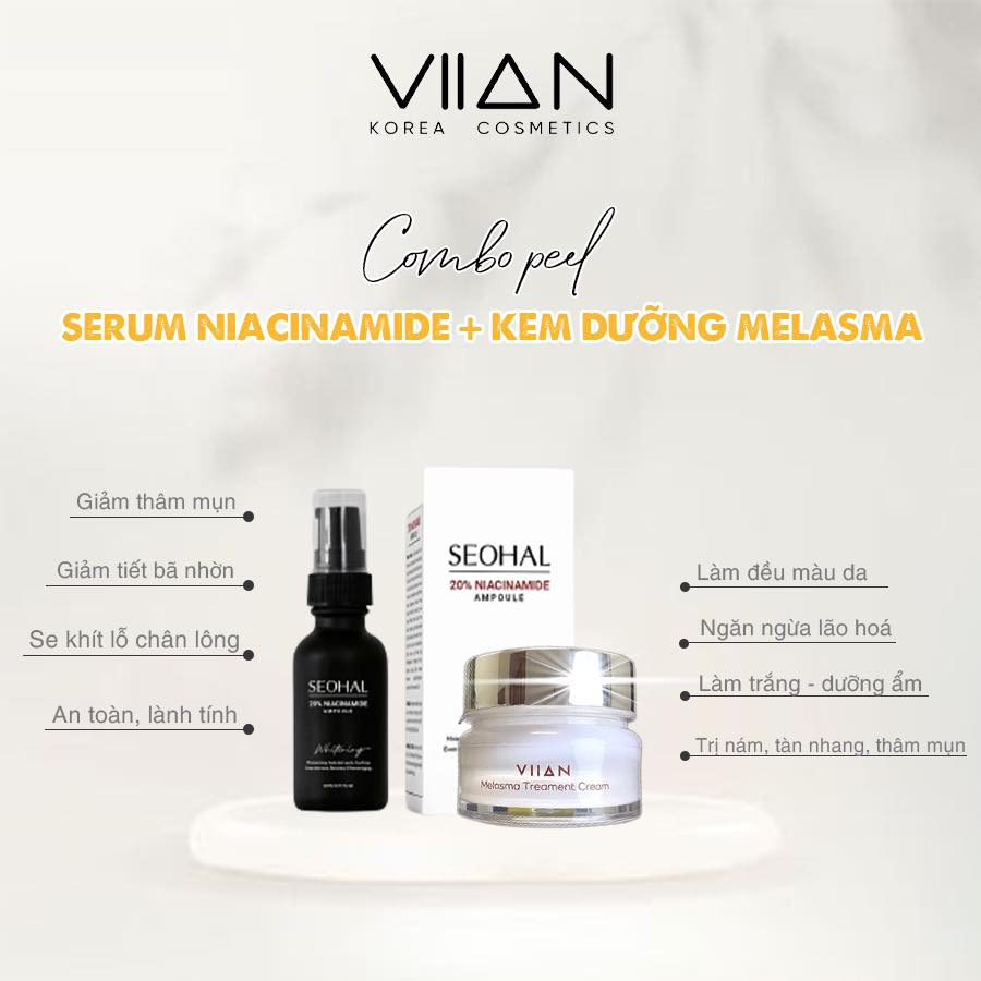 Combo Nám Da Dầu Nia20% - Kem Nám Melasma VIIAN