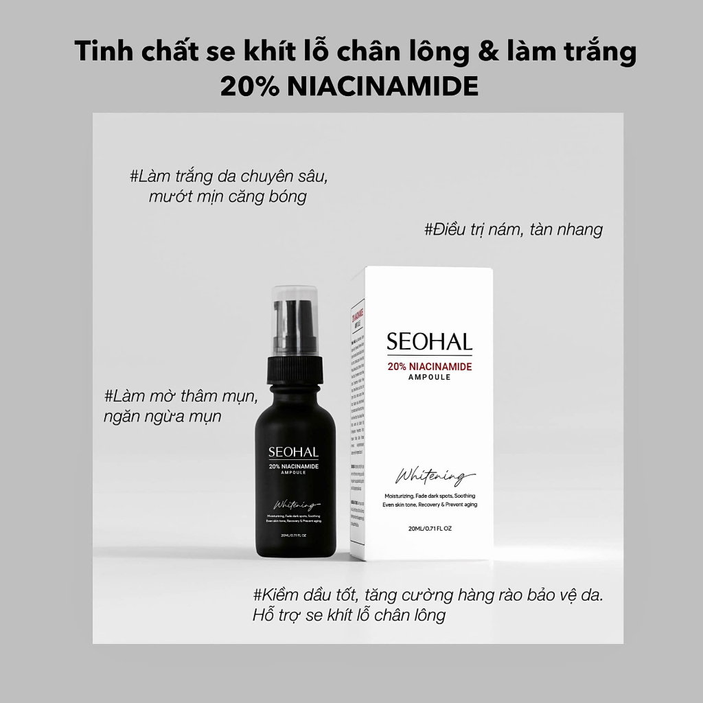 Combo Nám Da Dầu Nia20% - Kem Nám Melasma VIIAN