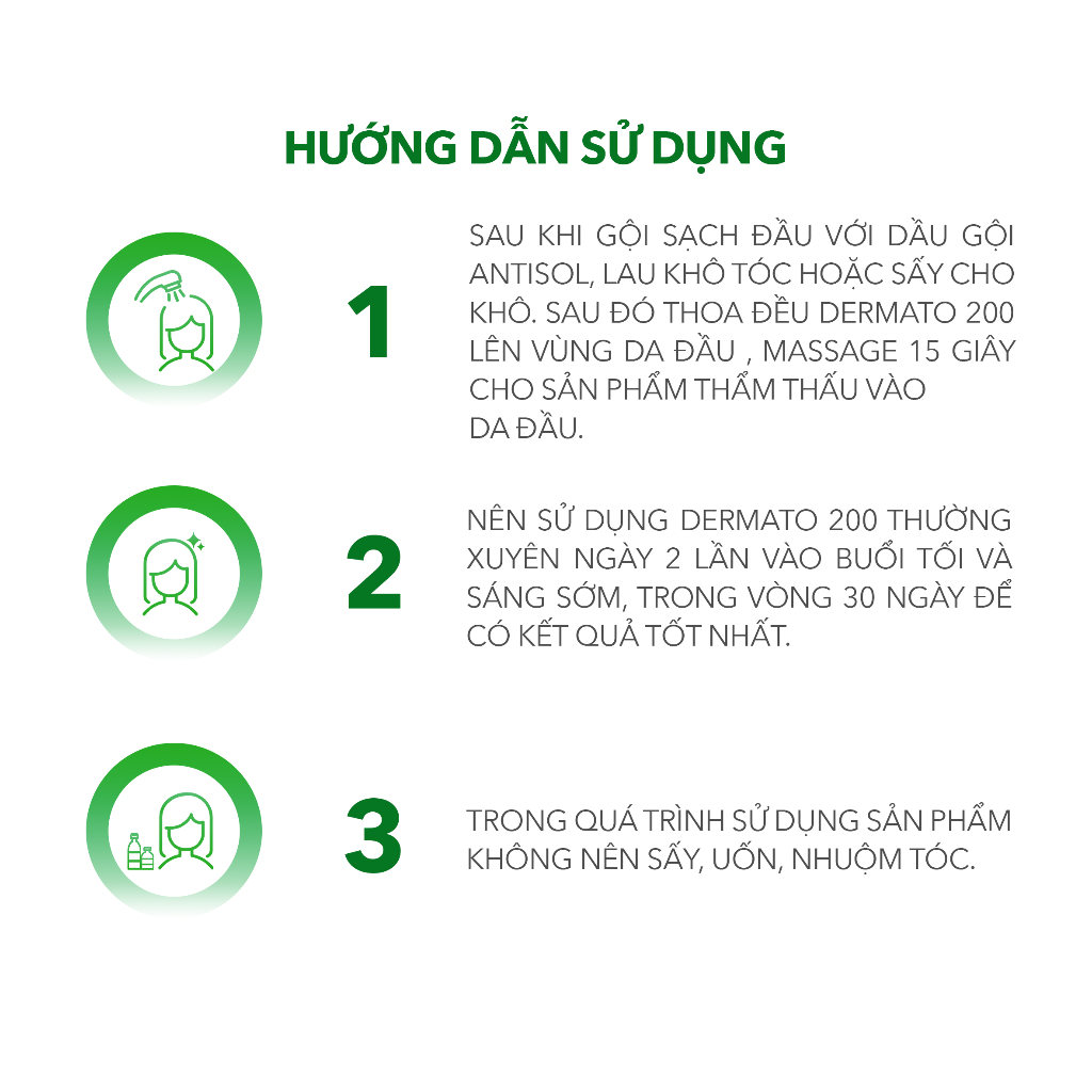 Combo Dermato 200 & Dầu Gội Sạch Gàu Antisol | Thương Hiệu iCare Pharma | Hỗ Trợ Phục Hồi Tóc Hư Tổn, Ngăn Ngừa Rụng Tóc