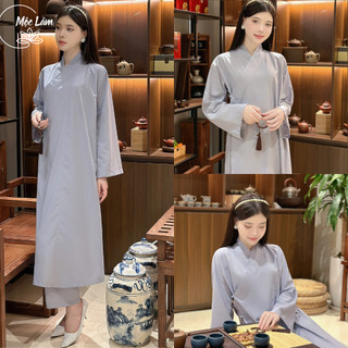 Pháp phục đi chùa, bộ đồ đi lễ chất liệu lụa kate hàn trơn (không bao gồm quần)