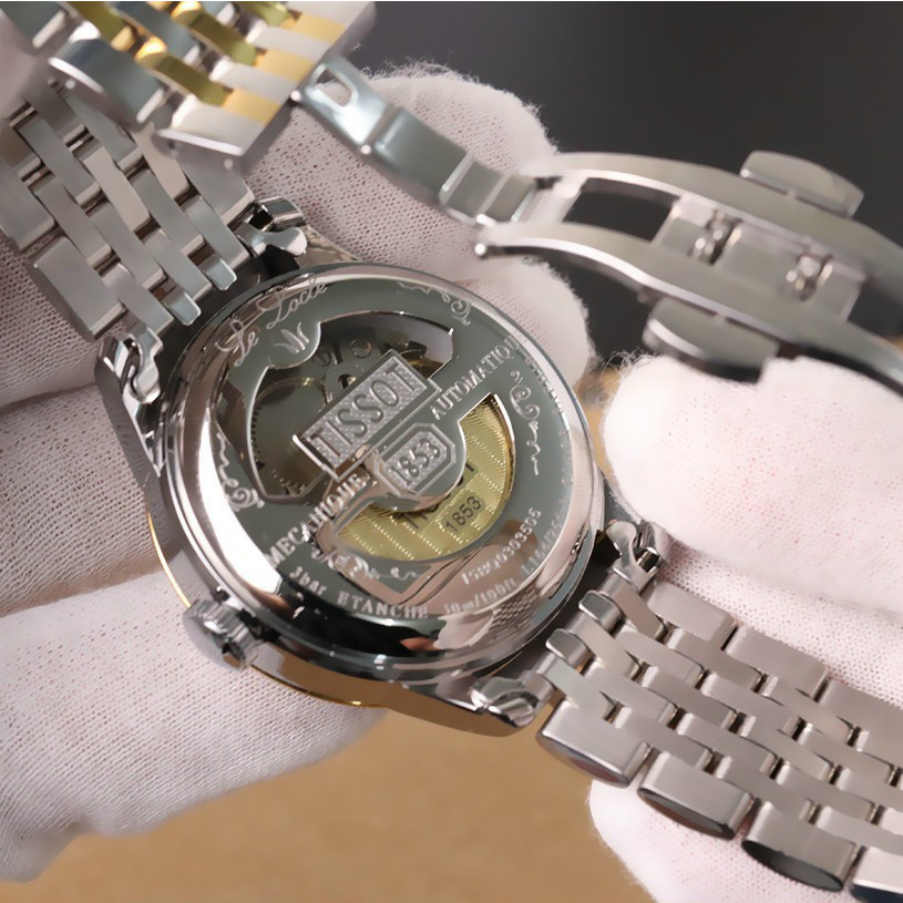 Đồng hồ nam Tisott máy cơ Automatic  - Dây thép, mặt Shapphire chống xước, chống nước  5AT