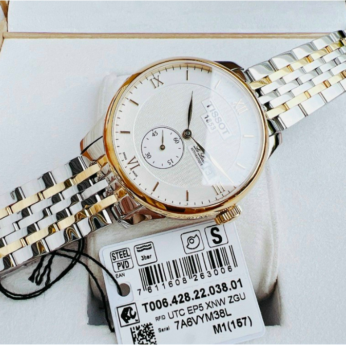 Đồng hồ nam Tisott máy cơ Automatic  - Dây thép, mặt Shapphire chống xước, chống nước  5AT