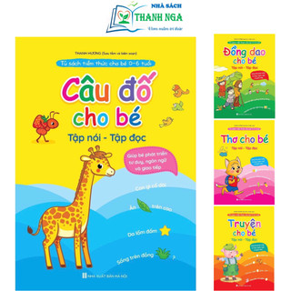 Sách - Bộ 4 cuốn Đồng Dao - Thơ - Truyện - Câu Đố Cho Bé 0-6 tuổi giúp bé phát triển tư duy, ngôn ngữ và giao tiếp
