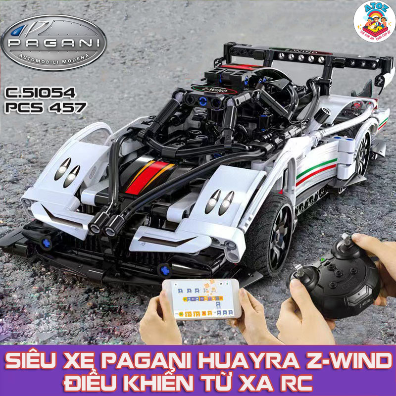 Đồ Chơi Lắp Ráp Mô Hình Siêu Xe Điều Khiển Từ Xa RC Pagani Huayra Z-WIND Tốc Độ Công Thức F1 C51054 Với 457 Mảnh Ghép