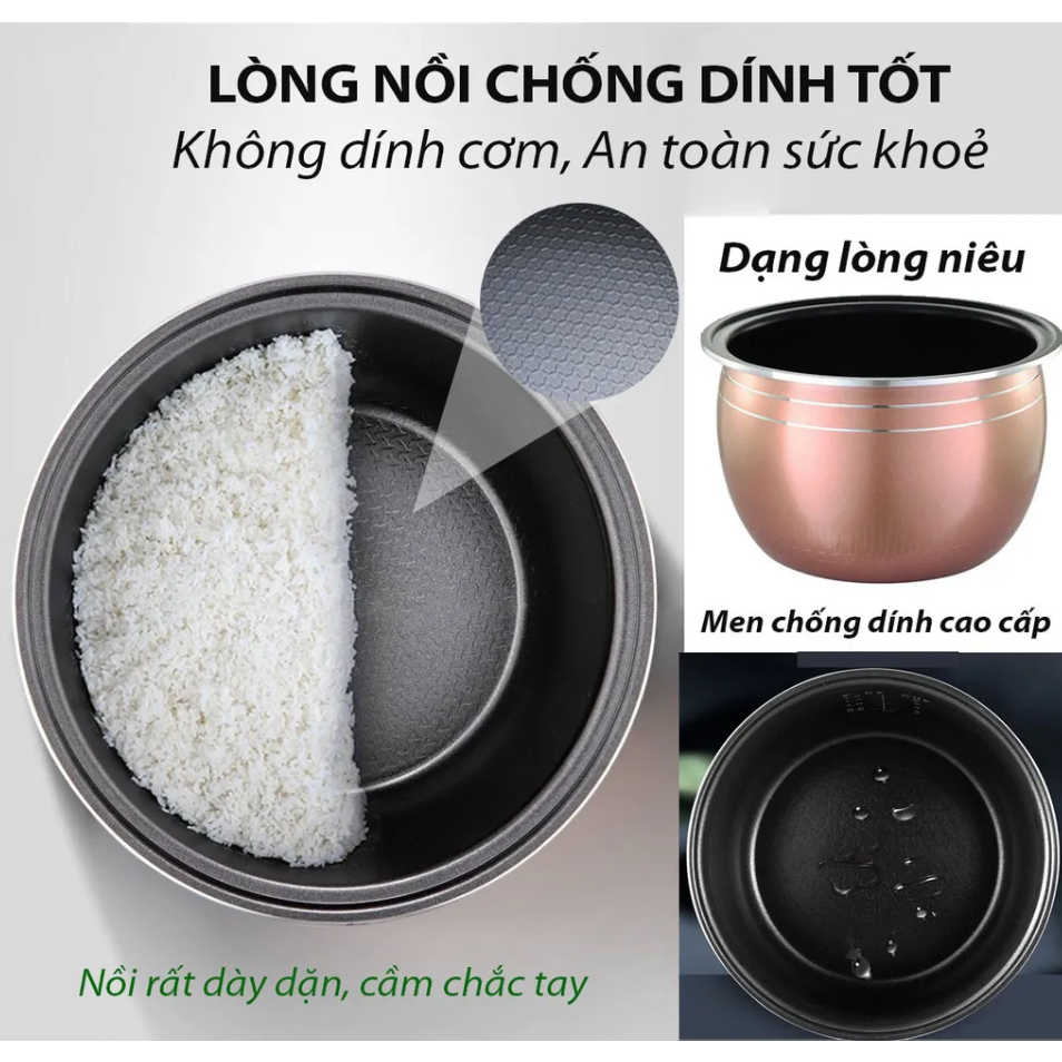 Nồi cơm điện Mini Nắp Gài Đa Dung Tích 1L -> 1.8L Hình Heo Dễ Thương - Giữ ấm thông minh - Bảo hành 12 Tháng