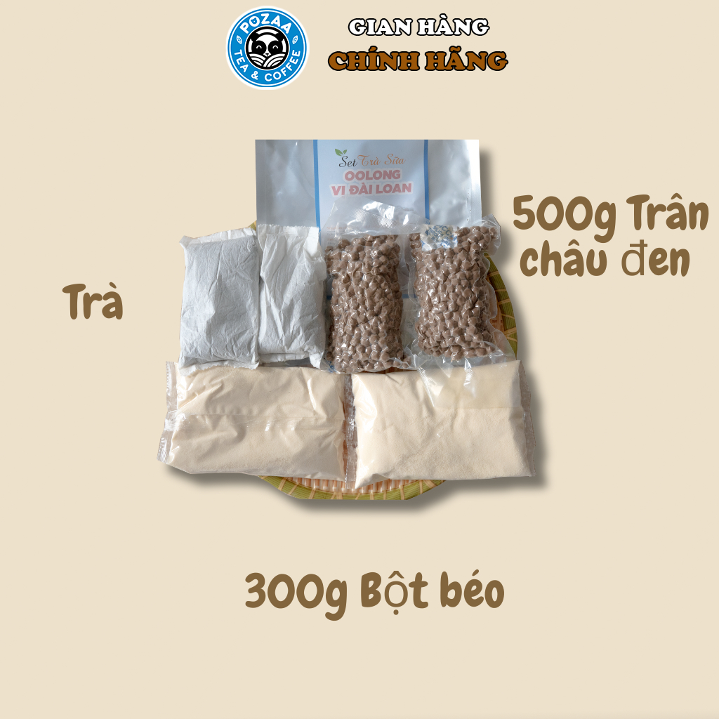 Set trà sữa nguyên liệu tự pha trà sữa POZAA ô long vị Đài Loan, dễ làm thành phẩm 20 ly LỚN - 1KG- PZT017 | BigBuy360 - bigbuy360.vn