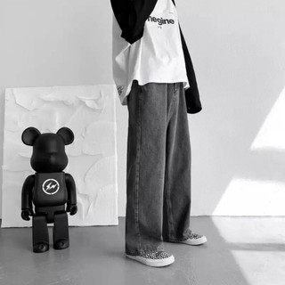 Quần jean nam ống rộng - quần bò nam cá tính - ống rộng màu xám cá tính phong cách unisex