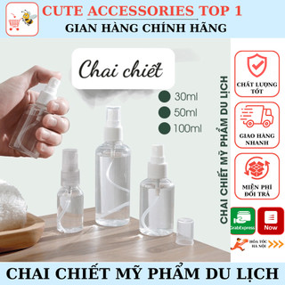 Chai nhựa PET, chai/lọ chiết mỹ phẩm, chiết tinh dầu, chiết dung dịch sát khuẩn 30ml - 50ml - 100ml 30010
