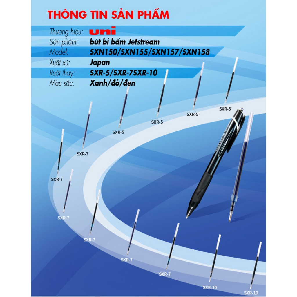 Bút bi bấm UNI JETSTREAM SPORT 1.0mm