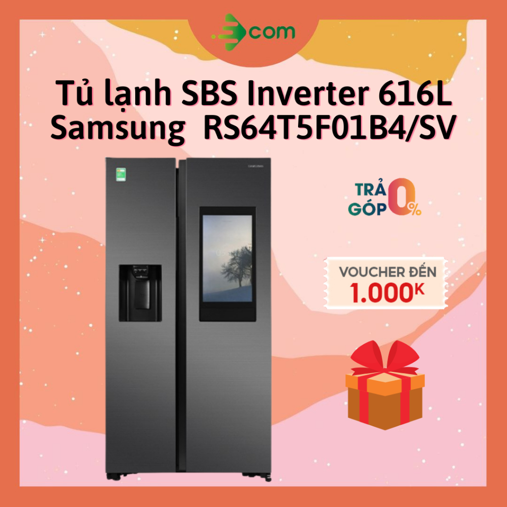 Tủ Lạnh SAMSUNG INVERTER 616L SBS RS64T5F01B4/SV - Hàng Chính Hãng, Bảo Hành 2 Năm