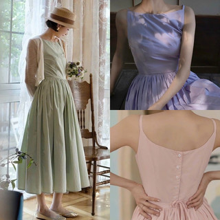 ĐẦM DÀI MIDI MẶC 2 KIỂU SUÔNG TRƠN 2 DÂY MÀU PASTEL XẾP LY XÒE MAXI RETRO VINTAGE DẠO PHỐ NOEL ĐI TIỆC ĐI BIỂN ĐI CHƠI