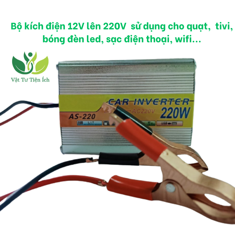 Bộ kích điện 12V DC sang 220V AC 220W sử dụng cho quạt, TV