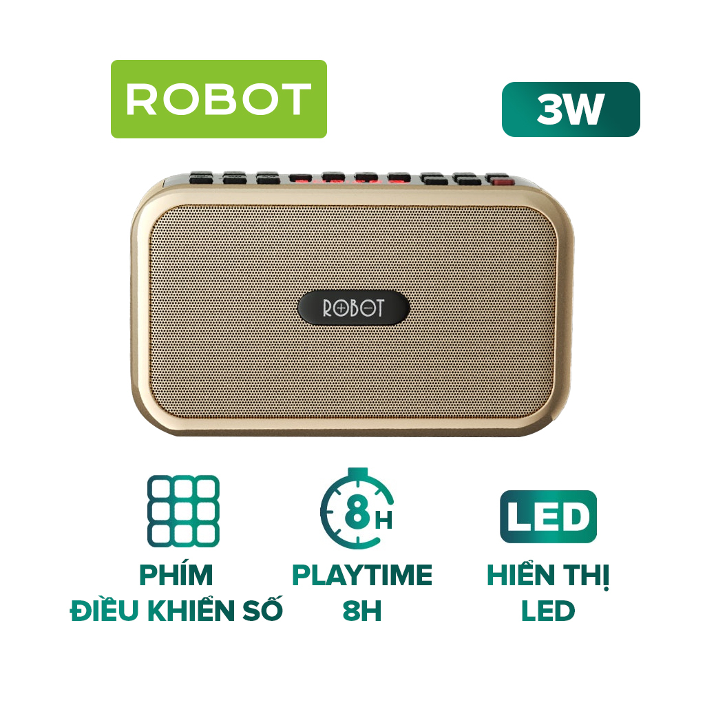 Loa Bluetooth Kỹ Thuật Số Al-Quran ROBOT RB200 3W - LED Hiển Thị, Playtime 8H