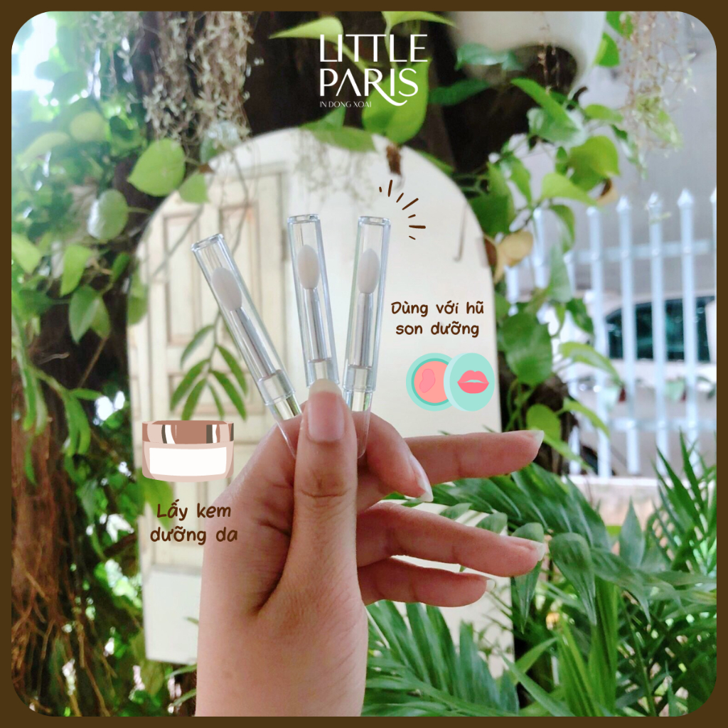 Thìa Đầu Silicone Có Nắp Thoa Son Dưỡng Và Lấy Kem Dưỡng Da