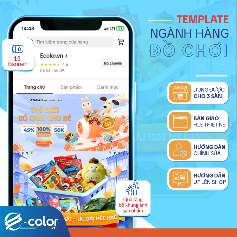 [Ecolor] Template trang trí gian hàng - ngành hàng Đồ Chơi - 13 Banner - ECL-TTS04