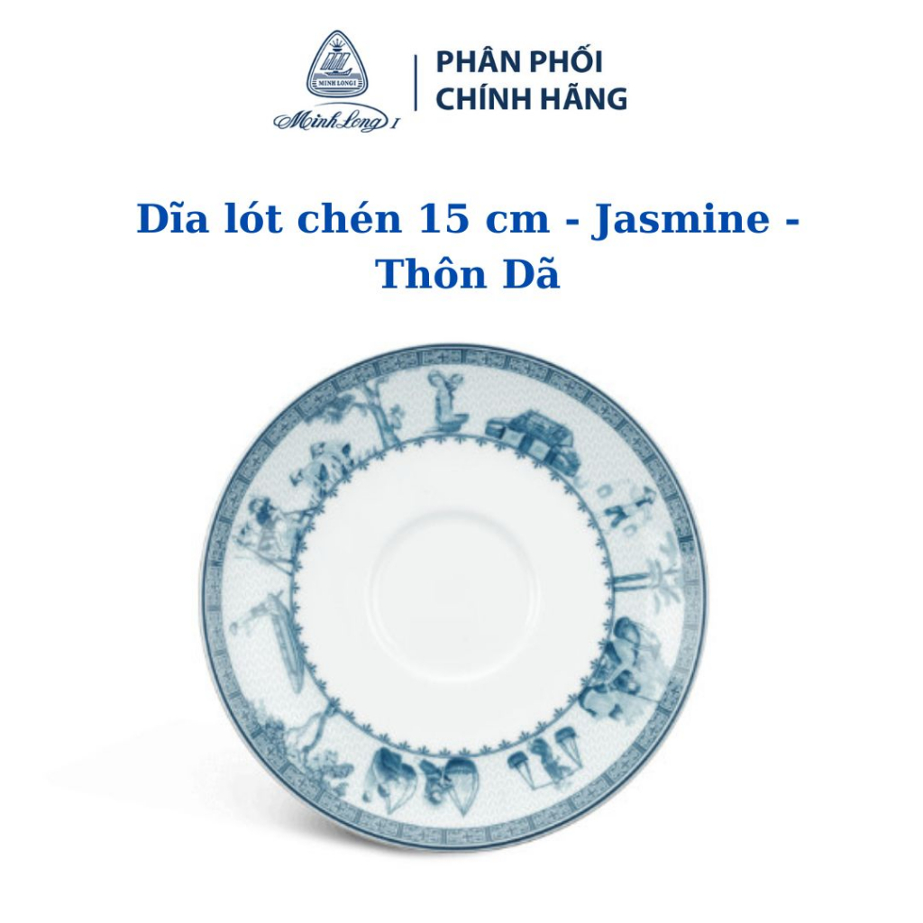 Dĩa lót chén cơm 15 cm Jasmine Thôn Dã - Gốm sứ cao cấp Minh Long I