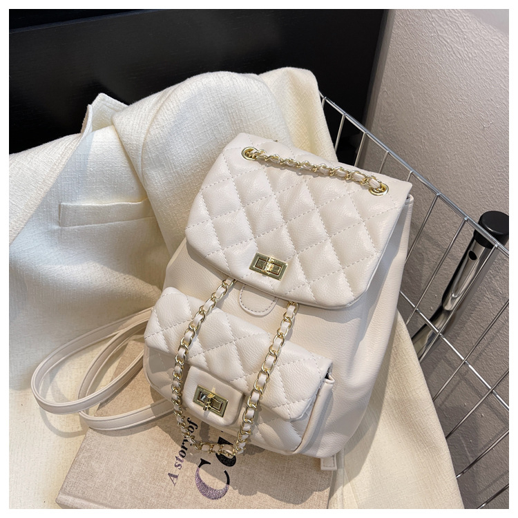 Ba lô nữ dây xích họa tiết trần trám hiện đại phù hợp đi chơi đi làm 741