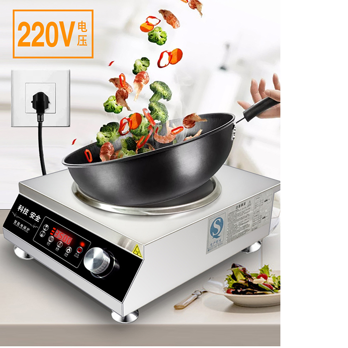 BẾP ĐIỆN TỪ 3500W MẶT LÕM HAWEI CÔNG NGHIỆP, NÚT VẶN BẰNG THÉP KHÔNG GỈ CAO CẤP PVN1197