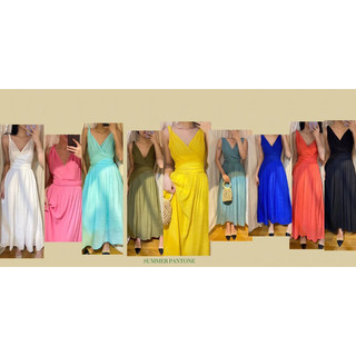 Nala dress - đầm 2 dây cổ tim thắt nơ eo e29