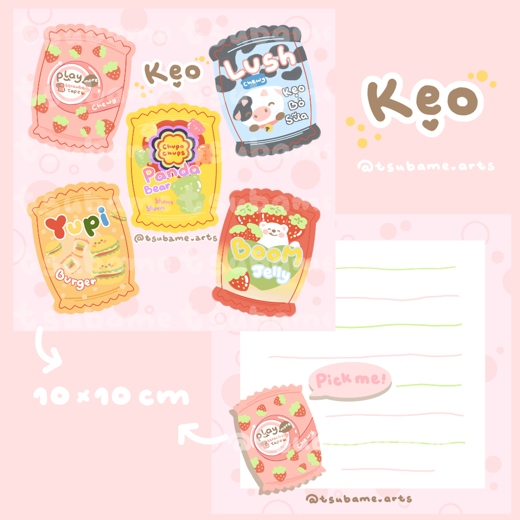 Sticker sheet KẸO | TSUBAME.ARTS