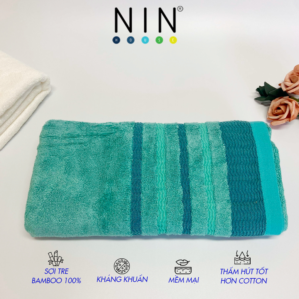Khăn tay sợi tre Bamboo NIN House kích thước 30x45cm, 100% bamboo nhiều màu siêu mềm mịn