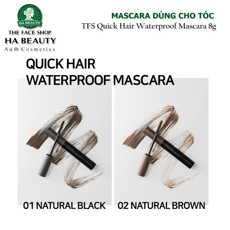 Mascara dùng cho tóc Chống thấm nước che khuyết điểm tóc THE FACE SHOP Quick Hair Waterproof Mascara 8g Hàn Quốc