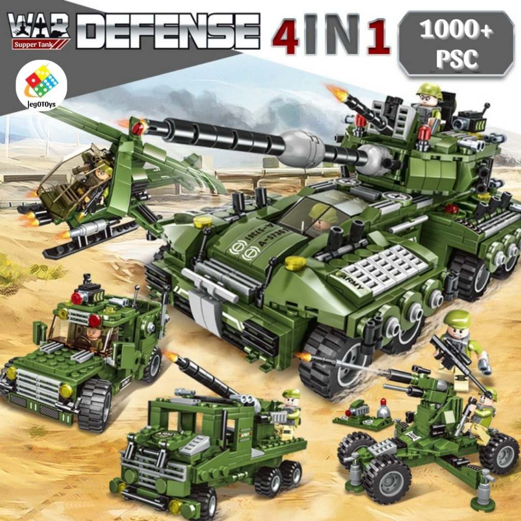 LEGO Xe Tăng 1200 Mảnh Ghép - Đồ Chơi Lắp Ráp Biệt Đội Xe Tăng Quân Sự, Ráp Được Máy Bay, Xe Bọc Thép Tank War