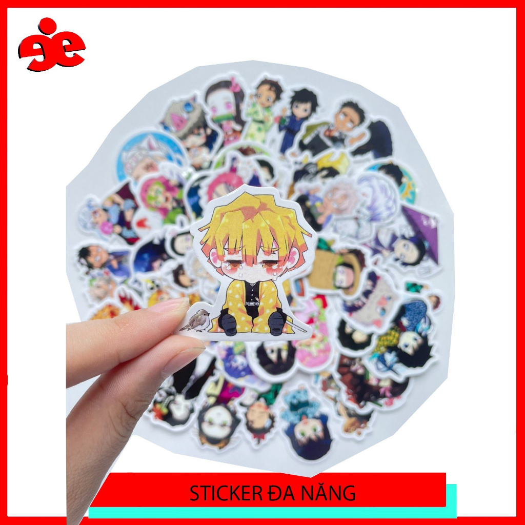 Sticker đa năng Thanh gươm diệt quỷ -Chống thấm nước,dùng để dán mũ bảo hiểm, laptop,điện thoại...