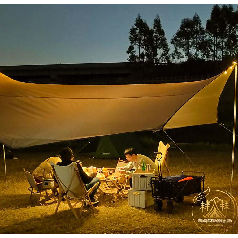 Bộ tăng trụ dã ngoại Top Lander 5m1x5m1, tăng bạt che nắng che mưa chống thấm nước - Camping Vietnam