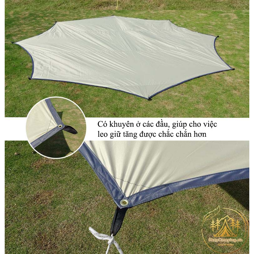 Bộ tăng trụ dã ngoại Top Lander 5m1x5m1, tăng bạt che nắng che mưa chống thấm nước - Camping Vietnam