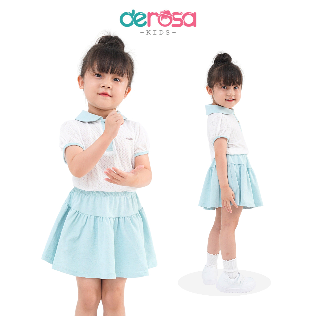 Set bộ váy bé gái DEROSA KIDS cho bé từ 1 đến 4 tuổi ZSK23-730B