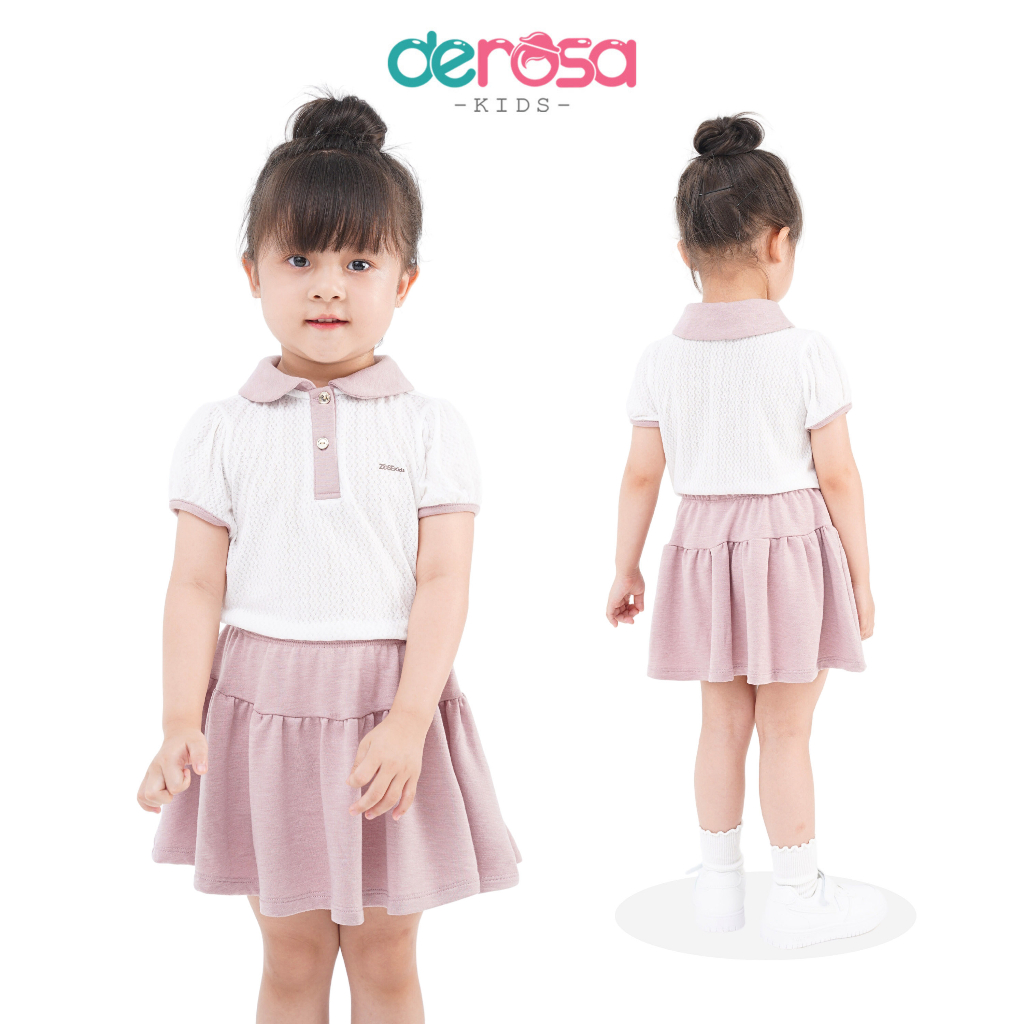 Set bộ váy bé gái DEROSA KIDS cho bé từ 1 đến 4 tuổi ZSK23-730B