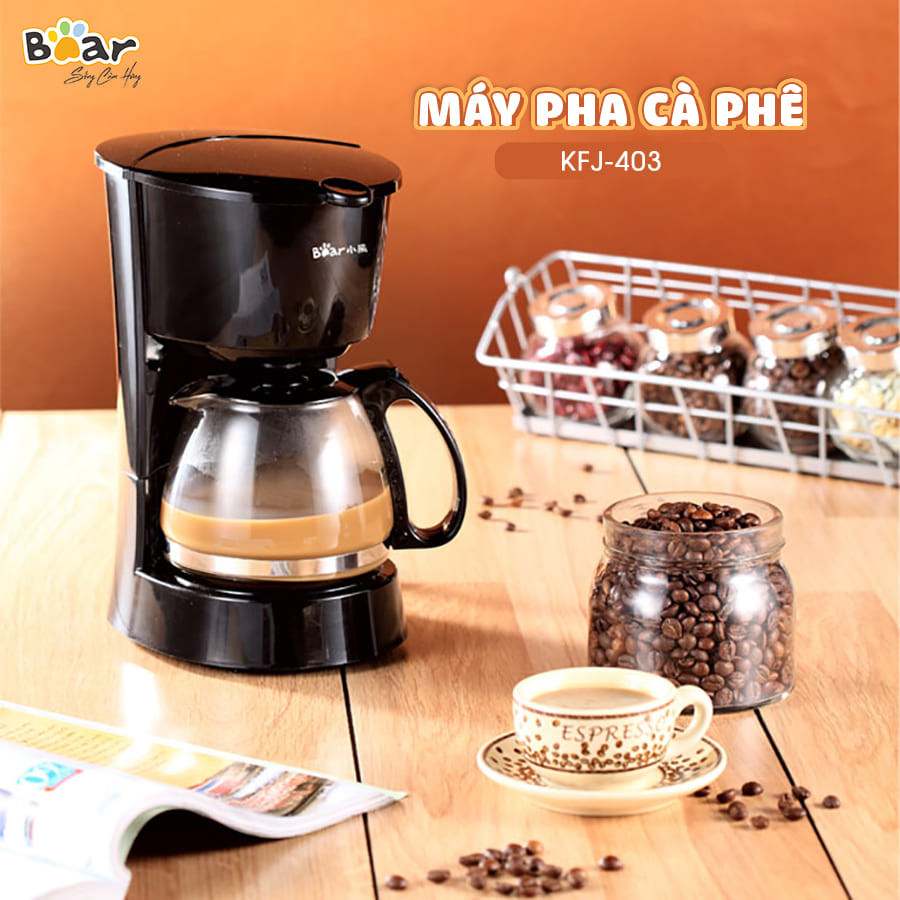 Máy pha cà phê Bear KFJ-403, máy pha cafe tự động đa năng chính hãng tại nhà bảo hành 12 tháng