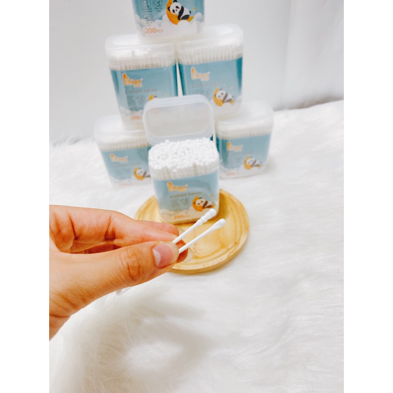 Tăm bông sơ sinh Lion Baby, hộp 200 que