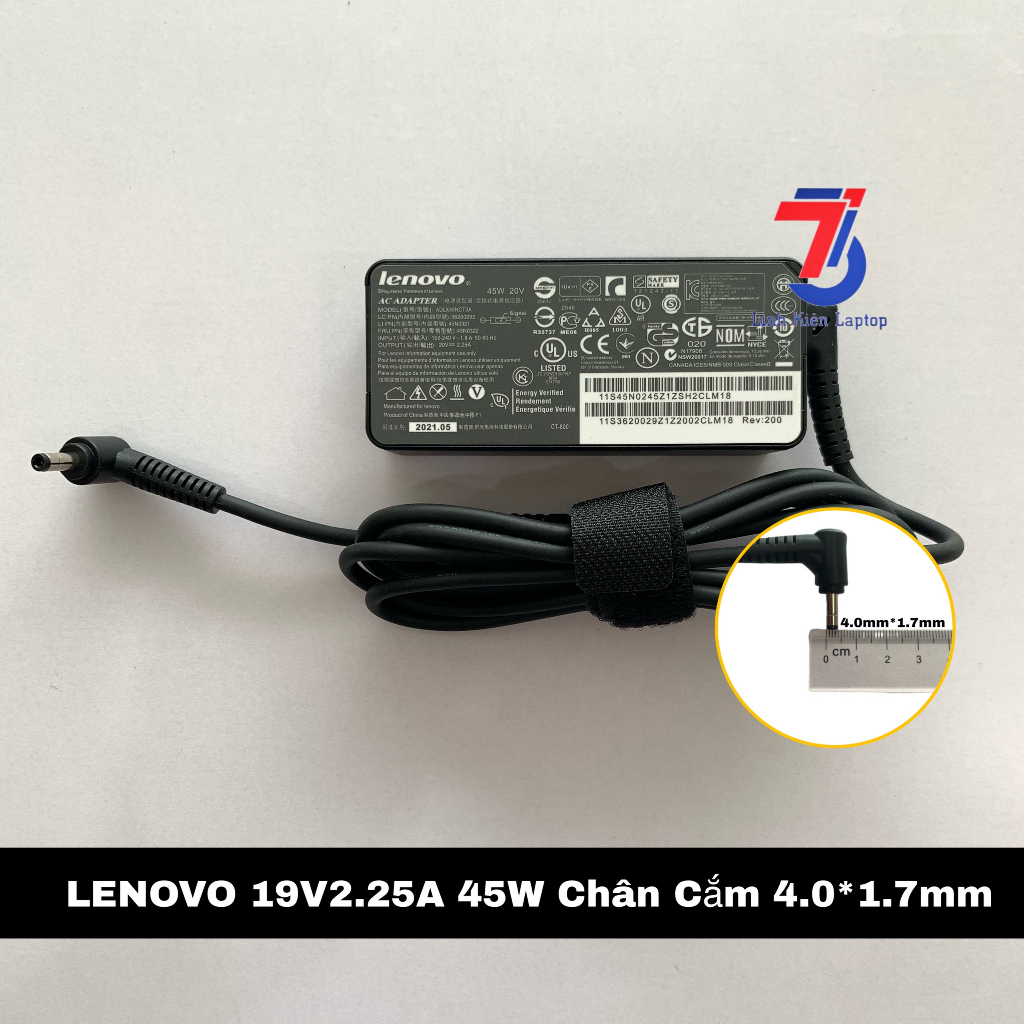Sạc Máy Tính Laptop3T LENOVO 20V3.25A 65W; 20V2.25A 45W Chân Cắm 4.0mm*1.7mm Loại Tốt Bảo Hành 12 Tháng