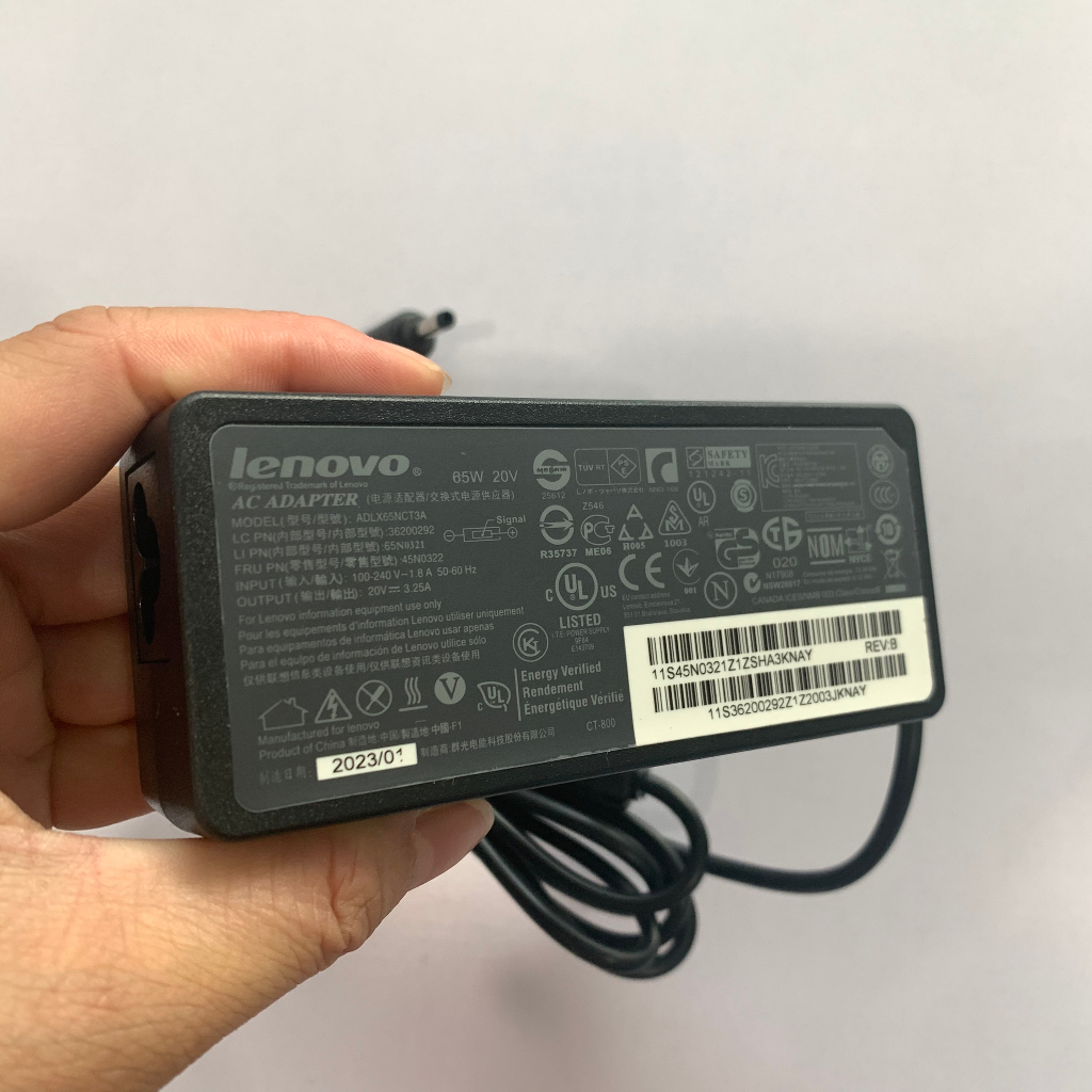 Sạc Máy Tính Laptop3T LENOVO 20V3.25A 65W; 20V2.25A 45W Chân Cắm 4.0mm*1.7mm Loại Tốt Bảo Hành 12 Tháng