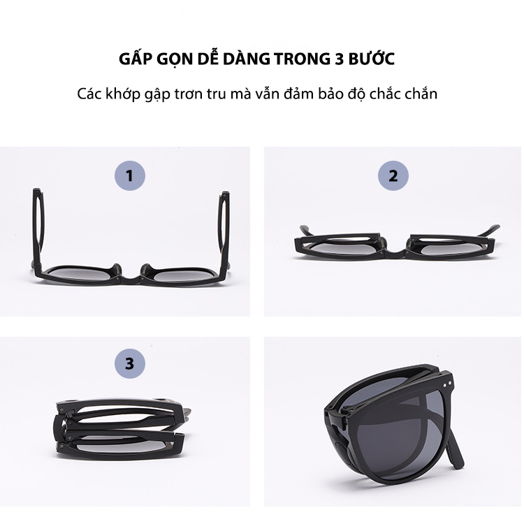 Kính Mát Gấp Gọn Tiện Dụng Nam Nữ AORON Phân Cực Chống Tia UV400 Siêu Nhẹ Thời Trang Sành Điệu Kèm Hộp Cao Cấp AK118