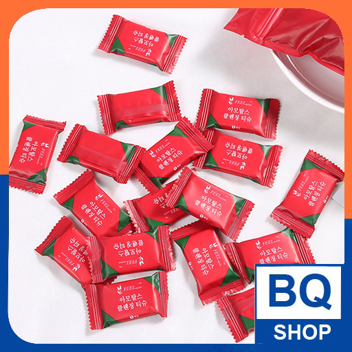 Khăn giấy nén Hàn Quốc thiết kế hình viên kẹo bo tròn đa năng tiện lợi BQSHOP